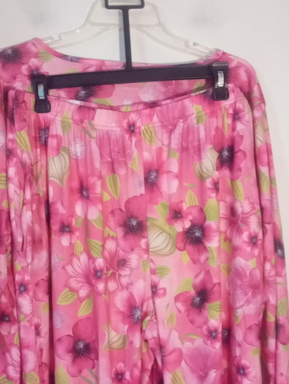 Pink Floral Casual Set XL New  Long-Sleeve Top & Pants Lounge